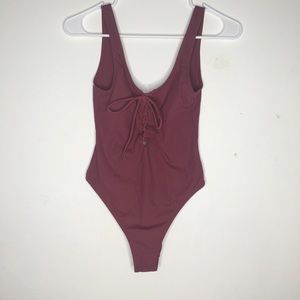 Maroon One Piece Swimsuit